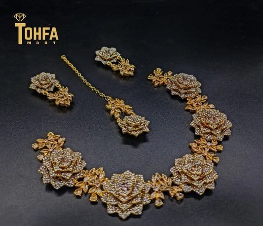 Jewellery set crafted with shinning gem | 650117 - Tohfa Mart