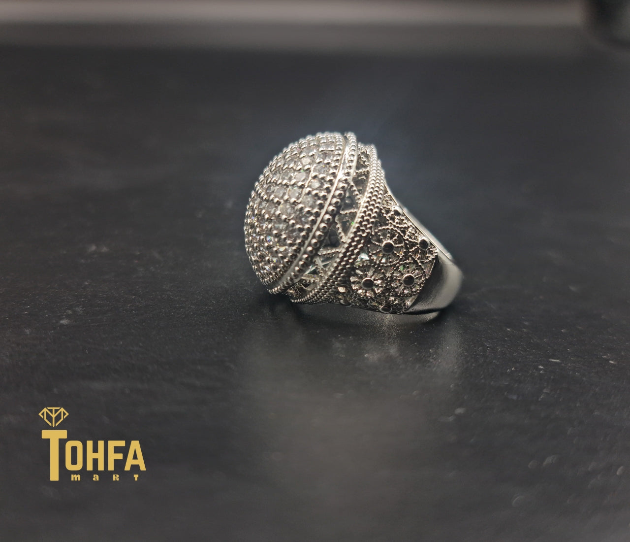 White Diamond Pearl Ring | 650110 - Tohfa Mart