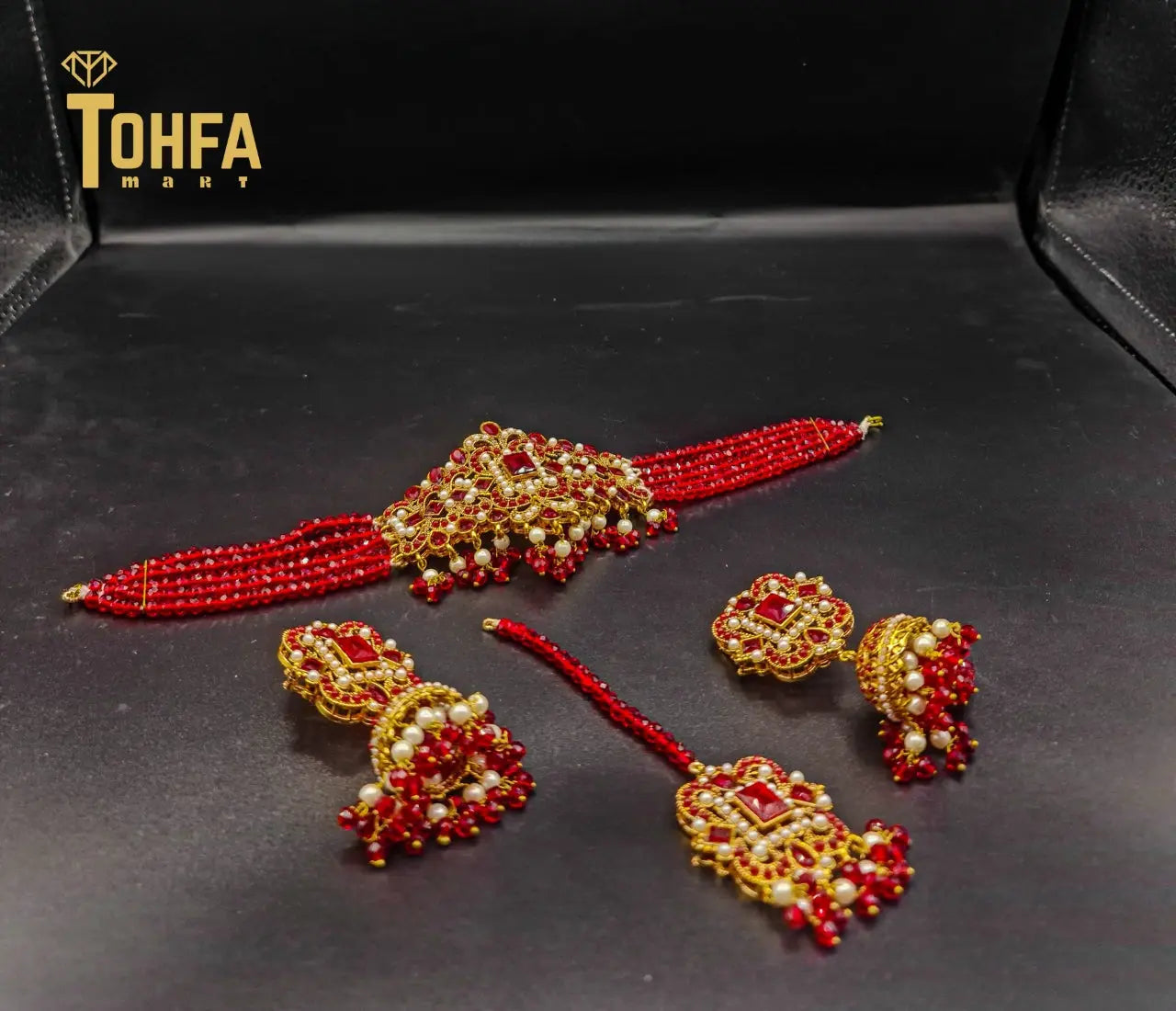 Golden Contrasted Complete Jewellery Set | High Quality | 650115 - Tohfa Mart