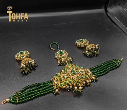 Golden Contrasted Complete Jewellery Set | High Quality | 650115 - Tohfa Mart