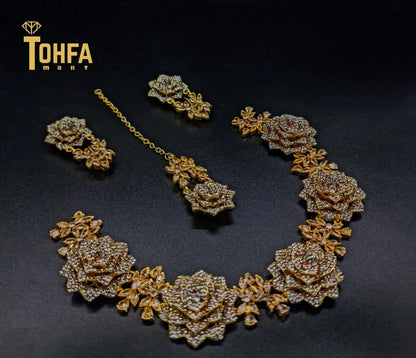 Jewellery set crafted with shinning gem | 650117 - Tohfa Mart