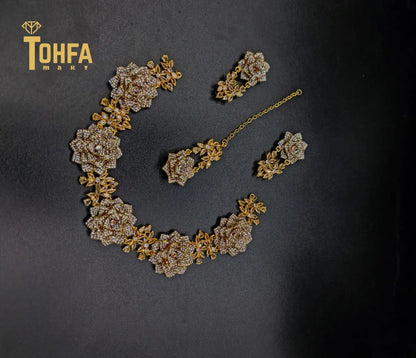 Jewellery set crafted with shinning gem | 650117 - Tohfa Mart