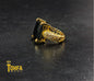 Ring for Cute girls black stone and golden contrasted color | 650109 - Tohfa Mart