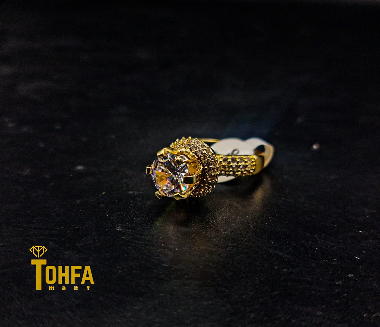 Stylish ring for women with diamond Shaped stone on it | 650108 - Tohfa Mart