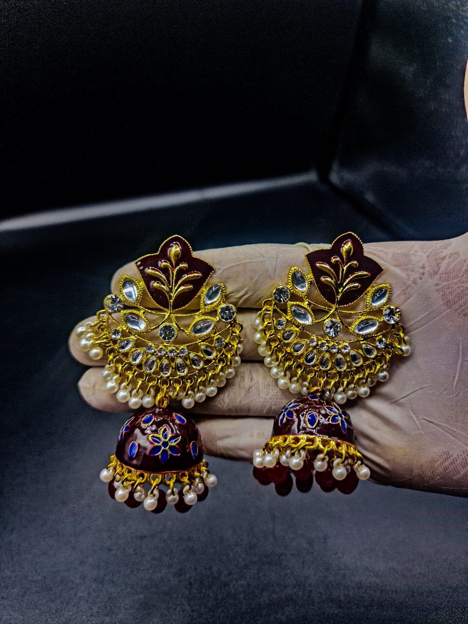 Elegant Design Red/Golden Earrings | Occasional Jewellery | 650101 - Tohfa Mart