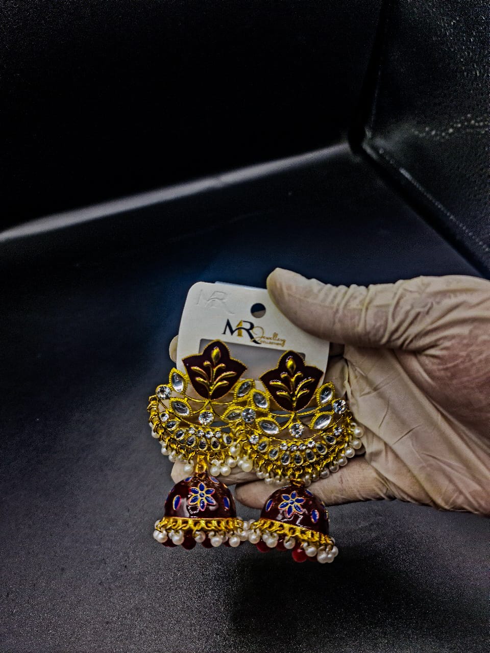 Elegant Design Red/Golden Earrings | Occasional Jewellery | 650101 - Tohfa Mart