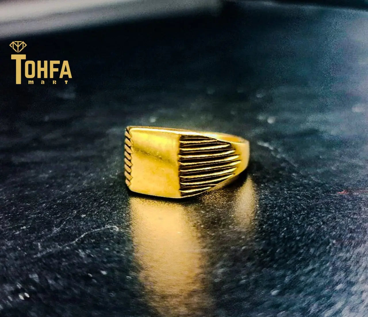 Golden Color Metal Ring for men | 650102 - Tohfa Mart